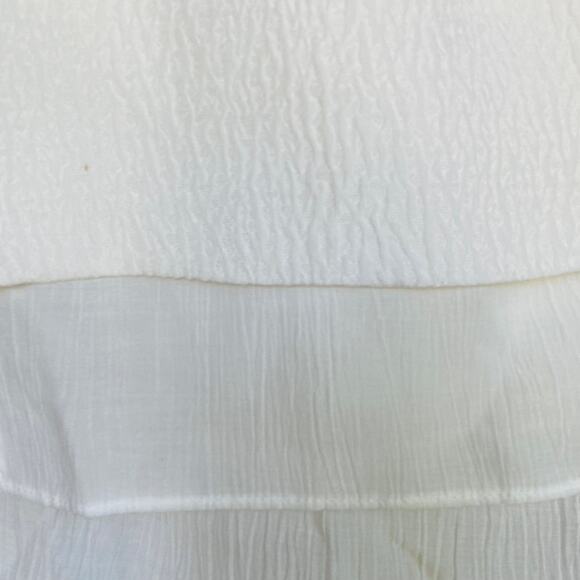 HELMUT LANG Silk White Short Sleeve Tee Shirt Blouse Textured Two Layer Top XS - Picture 7 of 13